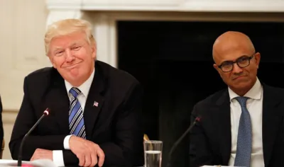 Donald Trump and Satya Nadella | AP Photo- India TV Hindi