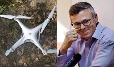 Drone and Omar Abdullah | Twitter/PTI- India TV Hindi