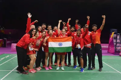 <p>CWG 2018, Indian Badminton Team</p>- India TV Hindi