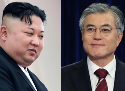 <p>kim jong un and moon jae in</p>- India TV Hindi