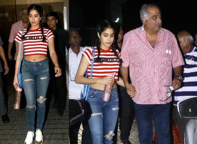 Jhanvi Kapoor with Boney kapoor and Anshula- India TV Hindi