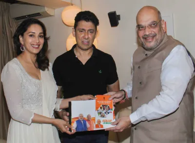 <p>BJP President Amit Shah meets Madhuri Dixit and Sriram...- India TV Hindi