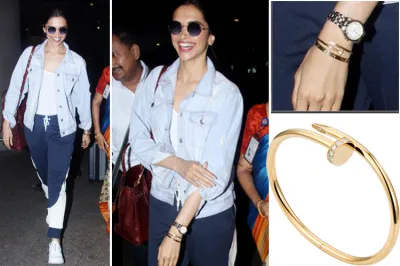 Deepika padukones airport look will give you fashion goals check pictures she wore cartier brand bracelet