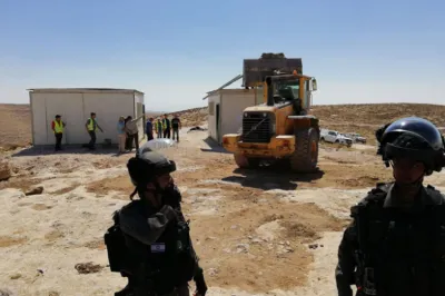 Israel demolishes Palestinian school in West Bank | twitter.com/DBaranskiW- India TV Hindi