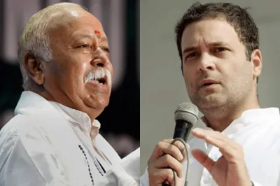 Mohan Bhagwat and Rahul Gandhi | PTI Photo- India TV Hindi