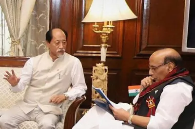 Nagaland Chief Minister Neiphiu Rio with Union Home Minister Rajnath Singh| PTI File- India TV Hindi