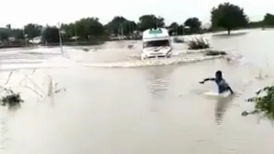 The 12-year-old braveheart puts his life in danger to lead an ambulance through a flood bridge in Ra- India TV Hindi