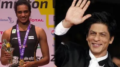 <p>P.V Sindhu- Shah rukh khan</p>- India TV Hindi