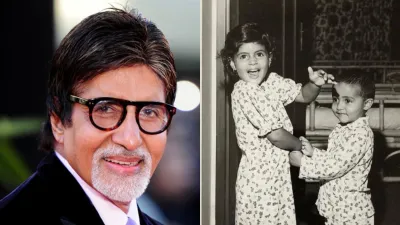 amitabh bachchan shares old picture of abhishek and shweta bachchan-अमिताभ  बच्चन ने शेयर की अभिषेक और श्वेता की पुरानी तस्वीर - India TV Hindi