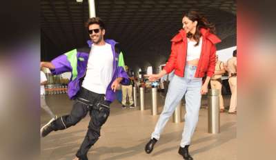 Kartik Aaryan Deepika Padukone Airport Dheeme Dheeme Song Dance Step Pati Patni Aur Woh India Tv Hindi News