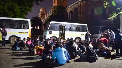 Students of Madras University during a silent protest against the passing of Citizenship Amendment A- India TV Hindi