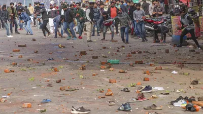 <p>Protestors pelt stones at police personnel after their...- India TV Hindi