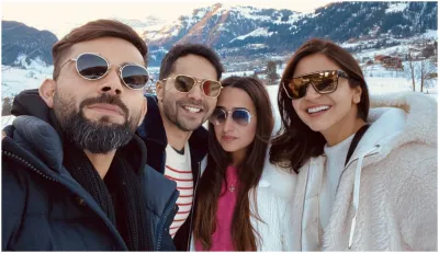  anushka sharma and virat kohli bump into varun dhawan and natasha dalala in switzerland- India TV Hindi