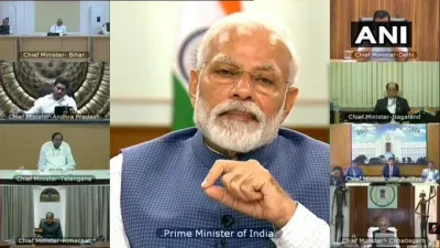 Prime Minister Narendra Modi holds meeting with Chief Ministers via video conferencing, on COVID-19 - India TV Hindi