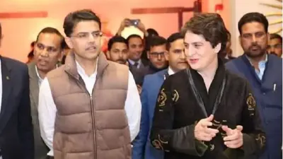 Priyanka Gandhi Vadra with Sachin Pilot- India TV Hindi