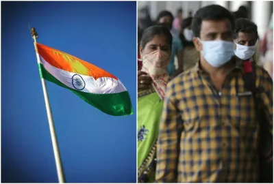 National Flag and people wearing mask - India TV Hindi