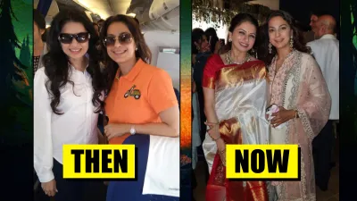 juhi chawla shares then and now pic with bhagyashree- India TV Hindi