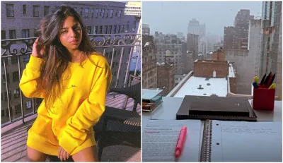 suhana khan enjoys snowfall through her window- India TV Hindi