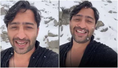 Shaheer Sheikh enjoys heavy snowfall in Ladakh- India TV Hindi