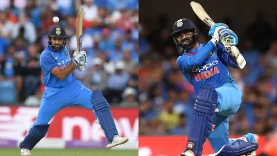 <p>Rohit Sharma and Dinesh Karthik in action</p>- India TV Hindi