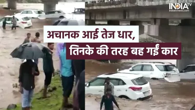 13 luxury cars were washed away in the flash flood in MP- India TV Hindi