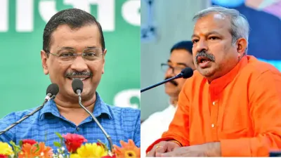 मुख्यमंत्री अरविंद केजरीवाल और दिल्ली बीजेपी प्रदेश अध्यक्ष आदेश गुप्ता- India TV Hindi