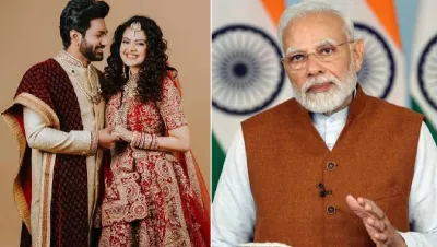 PM Modi blessed Mithun Sharma and Palak Muchhal- India TV Hindi