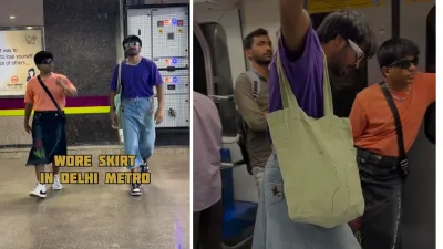 wearing girls skirt in delhi metro- India TV Hindi