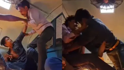 Fierce fight between two people over seat in moving train video goes viral WWE