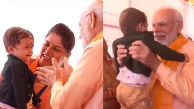 madhya pradesh elections pm modi viral video playing with a child