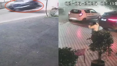 Bilaspur Car Accident : गुटखा थूकने के लिए खोला गेट, हादसे में कारोबारी की मौत 9 बिलासपुर: गुटका थूकने के लिए खोला गाड़ी का गेट और हो गया हादसा, 1 मौत, 3 घायल, सामने आया एक्सिडेंट का Cctv वीडियो - India Tv Hindi