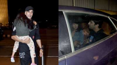 सुशांत सिंह राजपूत और रिया चक्रवर्ती साथ में स्पॉट हुए। वहीं अक्षय कुमार अपनी फैमिली के साथ एयरपोर्ट पर स्पॉट हुए।