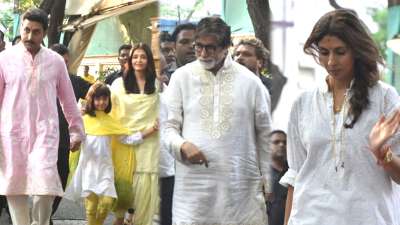 मुंबई: बॉलीवुड के शहंशाह अमिताभ बच्चन 11 अक्टूबर को 77 साल के हो गए। उन्होंने पहले ही अपने फैंस से अनुरोध करते हुए कहा था कि वो अपने जन्मदिन पर कोई धूम-धड़ाका नहीं चाहते हैं। बिग बी को जन्मदिन के खास मौके पर पूरे परिवार के साथ स्पॉट किया गया।