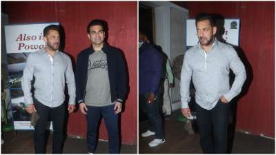 सोमवार को बॉलीवुड अभिनेता सलमान खान को जूहू में स्पॉट किया गया। इस दौरान उनके भाई अरबाज खान भी साथ नजर आए।&amp;nbsp;