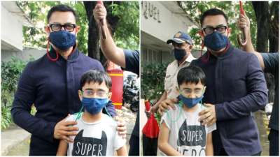 बॉलीवुड के मिस्टर परफेक्टनिस्ट कहे जाने वाले अभिनेता आमिर खान आज अपने बेटे आजाद के साथ नजर आए।
