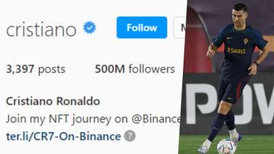 पुर्तगाल के स्टार फुटबॉलर क्रिस्टियानो रोनाल्डो ने एक और मुकाम हासिल किया है। उनके इंस्टाग्राम पर 500 मिलियन से अधिक फॉलोअर्स हो गए हैं। आगे देखें टॉप 5 की लिस्ट