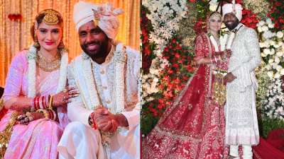 गोविंदा की भांजी और टीवी एक्ट्रेस आरती सिंह ने 25 अप्रैल को शादी कर ली है। उन्होंने अपने सपनों के राजकुमार दीपक चौहान संग सात फेरे ले लिए। आरती शादी में लाल लहंगा पहने नजर आईं। इसके साथ ही उनके पति ने क्रिम कलर की शेरवानी कैरी की। दोनों की जोड़ी एक साथ कमाल की लग रही थी। 