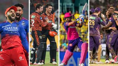 IPL 2024 Playoffs: आईपीएल 2024 के प्लेऑफ में कोलकाता नाइट राइडर्स, सनराइजर्स हैदराबाद, राजस्थान रॉयल्स और रॉयल चैलेंजर्स बेंगलुरु की टीमें अपनी जगह बनाने में कामयाब रही हैं। इस टीमों के बीच 21 मई से प्लेऑफ के मैच खेले जाएंगे और 26 मई को इस सीजन का चैंपियन मिलेगा। ऐसे में आइए नजर डालते हैं इस बार प्लेऑफ में पहुंचने वाली टीमों का प्रदर्शन प्लेऑफ में कैसा रहा है। 