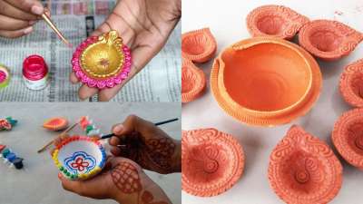 दिवाली के पर्व को दीपों का त्योहारा कहा जाता है। लोग अपने घरों को दीयों, फूलों और रंगों से खूब सजाते हैं। हालांकि, पिछले कुछ सालों में चायनीज लाइटिंग से घर को सजाने का क्रेज़ बढ़ा है क्योंकि ये किफायती और आकर्षक होती हैं। लेकिन, दिवाली तभी सही तरीके से मनती है जब मिट्टी के दीयों से अपने घर को सजाते हैं। ऐसे में आज हम आपके लिए मिट्टी के सादे दीयों का मेकओवर कैसे करें इसके टिप्स लेकर आए हैं। इनकी मदद से आप घर पर डिज़ाइनर मिट्टी के दीये तैयार कर सकते हैं।
दिवाली के पर्व को दीपों का त्योहारा कहा जाता है। लोग अपने घरों को दीयों, फूलों और रंगों से खूब सजाते हैं। हालांकि, पिछले कुछ सालों में चायनीज लाइटिंग से घर को सजाने का क्रेज़ बढ़ा है क्योंकि ये किफायती और आकर्षक होती हैं। लेकिन, दिवाली तभी सही तरीके से मनती है जब मिट्टी के दीयों से अपने घर को सजाते हैं। ऐसे में आज हम आपके लिए मिट्टी के सादे दीयों का मेकओवर कैसे करें इसके टिप्स लेकर आए हैं। इनकी मदद से आप घर पर डिज़ाइनर मिट्टी के दीये तैयार कर सकते हैं।