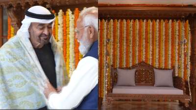 सऊदी अरब के राष्ट्रपति शेख मोहम्मद बिन ज़ाईद अल नाहयान सोमवार (19 जनवरी) को लगभग दो घंटे के लिए भारत में रुके। इस दौरान पीएम मोदी ने उनका जबरदस्त स्वागत किया और तोहफे में कई खास चीजें भी दीं, जिनमें कश्मीरी पशमीना शॉल और केसर के अलावा गुजराती झूला भी शामिल है।