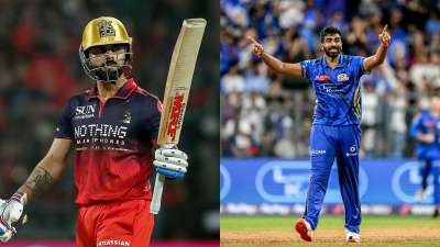 इंडियन प्रीमियर लीग के 19वें सीजन के 20वें मुकाबले का इंतजार सभी फैंस काफी बेसब्री से कर रहे हैं, जिसमें मुंबई इंडियंस का सामना रॉयल चैलेंजर्स बेंगलुरु टीम से होगा। इस मैच में विराट कोहली और जसप्रीत बुमराह के बीच में होने वाला मुकाबला सबसे ज्यादा अहम रहेगा, जिसमें कौन भारी पड़ता है इसको लेकर नजरें रहने वाली हैं। दोनों खिलाड़ियों के बीच में अभी तक आईपीएल में काफी रोमांचक जंग देखने को मिली है, ऐसे में हम आपको विराट कोहली का जसप्रीत बुमराह के खिलाफ रिकॉर्ड कैसा रहा है उसके बारे में बताने जा रहे हैं। इंडियन प्रीमियर लीग के 19वें सीजन के 20वें मुकाबले का इंतजार सभी फैंस काफी बेसब्री से कर रहे हैं, जिसमें मुंबई इंडियंस का सामना रॉयल चैलेंजर्स बेंगलुरु टीम से होगा। इस मैच में विराट कोहली और जसप्रीत बुमराह के बीच में होने वाला मुकाबला सबसे ज्यादा अहम रहेगा, जिसमें कौन भारी पड़ता है इसको लेकर नजरें रहने वाली हैं। दोनों खिलाड़ियों के बीच में अभी तक आईपीएल में काफी रोमांचक जंग देखने को मिली है, ऐसे में हम आपको विराट कोहली का जसप्रीत बुमराह के खिलाफ रिकॉर्ड कैसा रहा है उसके बारे में बताने जा रहे हैं।