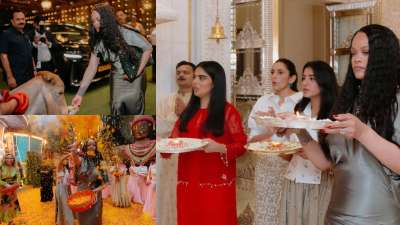 दुनियाभर में मशहूर रिहाना करीब 2 साल बाद एक ब्यूटी इवेंट के चलते इन दिनों भारत आई हुई हैं। अपने ब्यूटी ब्रांड फेंटी ब्यूटी के लॉन्च के लिए रिहाना अभी मुंबई में हैं, जिसके तस्वीरें-वीडियो सोशल मीडिया पर खूब वायरल हुए। रिहाना ने मुंबई के फीनिक्स पैलेडियम में अपना मेकअप ब्रांड भारत में आधिकारिक तौर पर लॉन्च किया, जिसके लिए उन्होंने बिजनेसमैन मुकेश अंबानी की बेटी और रिलायंस रिटेल की एग्जीक्यूटिव डायरेक्टर ईशा अंबानी से हाथ मिलाया है। इस बीच अंबानी फैमिली ने रिहाना को एक प्राइवेट लंच के लिए इनवाइट किया, जिसकी तस्वीरें अब सोशल मीडिया पर भी वायरल हो चुकी हैं। दुनियाभर में मशहूर रिहाना करीब 2 साल बाद एक ब्यूटी इवेंट के चलते इन दिनों भारत आई हुई हैं। अपने ब्यूटी ब्रांड फेंटी ब्यूटी के लॉन्च के लिए रिहाना अभी मुंबई में हैं, जिसके तस्वीरें-वीडियो सोशल मीडिया पर खूब वायरल हुए। रिहाना ने मुंबई के फीनिक्स पैलेडियम में अपना मेकअप ब्रांड भारत में आधिकारिक तौर पर लॉन्च किया, जिसके लिए उन्होंने बिजनेसमैन मुकेश अंबानी की बेटी और रिलायंस रिटेल की एग्जीक्यूटिव डायरेक्टर ईशा अंबानी से हाथ मिलाया है। इस बीच अंबानी फैमिली ने रिहाना को एक प्राइवेट लंच के लिए इनवाइट किया, जिसकी तस्वीरें अब सोशल मीडिया पर भी वायरल हो चुकी हैं।