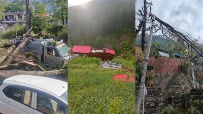 हिमाचल प्रदेश में मौसम का मिजाज बिगड़ गया है। दो दिन मौसम साफ रहने के बाद प्रदेश के कई हिस्सों में जोरदार तूफान और बारिश देखने को मिली है। हिमाचल प्रदेश में मौसम का मिजाज बिगड़ गया है। दो दिन मौसम साफ रहने के बाद प्रदेश के कई हिस्सों में जोरदार तूफान और बारिश देखने को मिली है।