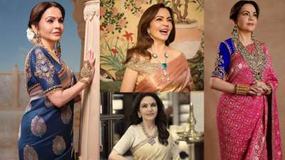 नीता अंबानी के पास हैंडलूम साड़ियों का अच्छा कलेक्शन है। किसी भी बड़े फंक्शन या इवेंट में नीता अंबानी अक्सर सादगी भरी साड़ी पहने नजर आती हैं। उनकी साड़ी का पीस अपने आप में मास्टर पीस है। नीता अंबानी के पास कांजीवरम, बनारसी, घरचोला, पटोला और जामदानी साड़ियों का शानदार कलेक्शन है। नीता अंबानी के पास हैंडलूम साड़ियों का अच्छा कलेक्शन है। किसी भी बड़े फंक्शन या इवेंट में नीता अंबानी अक्सर सादगी भरी साड़ी पहने नजर आती हैं। उनकी साड़ी का पीस अपने आप में मास्टर पीस है। नीता अंबानी के पास कांजीवरम, बनारसी, घरचोला, पटोला और जामदानी साड़ियों का शानदार कलेक्शन है।