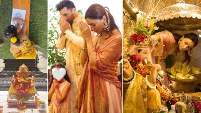आलिया भट्ट और रणबीर कपूर कुछ महीने पहले ही अपने नए घर में शिफ्ट हुए थे। अब इसी घर में कपल ने पहली गणेश चतुर्थी मनाई, जिसकी तस्वीरें आलिया भट्ट ने खुद सोशल मीडिया पर शेयर की हैं। इन तस्वीरों में पूरा परिवार बप्पा की भक्ति में डूबा नजर आ रहा है। आलिया भट्ट और रणबीर कपूर कुछ महीने पहले ही अपने नए घर में शिफ्ट हुए थे। अब इसी घर में कपल ने पहली गणेश चतुर्थी मनाई, जिसकी तस्वीरें आलिया भट्ट ने खुद सोशल मीडिया पर शेयर की हैं। इन तस्वीरों में पूरा परिवार बप्पा की भक्ति में डूबा नजर आ रहा है।