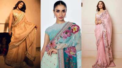करवा चौथ पर ज़्यादातर महिलाएं लाल या मरून रंग की साड़ी या लहंगा पहनना पसंद करती हैं। अगर आपने कई बार यह कलर पहन लिया है और इस बार कुछ अलग रंग ट्राई करना चाहती हैं तो आप ये ट्रेंडी पेस्टल कलर्स ट्राई कर सकती हैं। देखें मनीष मल्होत्रा और राहुल मिश्रा के कुछ बेहतरीन साड़ी डिजाइन करवा चौथ पर ज़्यादातर महिलाएं लाल या मरून रंग की साड़ी या लहंगा पहनना पसंद करती हैं। अगर आपने कई बार यह कलर पहन लिया है और इस बार कुछ अलग रंग ट्राई करना चाहती हैं तो आप ये ट्रेंडी पेस्टल कलर्स ट्राई कर सकती हैं। देखें मनीष मल्होत्रा और राहुल मिश्रा के कुछ बेहतरीन साड़ी डिजाइन