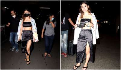 टीवी से फिल्मों तक का सफर तय करने वाली मशहूर अभिनेत्री मौनी रॉय को मुंबई एयरपोर्ट पर स्पॉट किया गया, जहां उनका स्टनिंग अवतार देखने को मिला। एक्ट्रेस की फोटोज सोशल मीडिया पर वायरल हो रही हैं।&amp;nbsp;