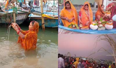 आज यानी सोमवार को महापर्व छठ के आखिरी दिन उगते सूर्य को अर्घ्य दिया गया। इस पावन अवसर पर नदी और तालाब किनारे बने छठ घाटों पर भक्तों की काफी भीड़ दिखी। 