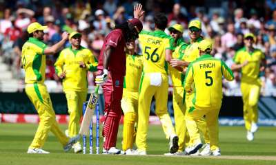 आईसीसी विश्व कप 2019 में ट्रेंट ब्रिज मैदान पर गत चैम्पियन ऑस्ट्रेलिया ने वेस्टइंडीज को 15 रनों से हराया।