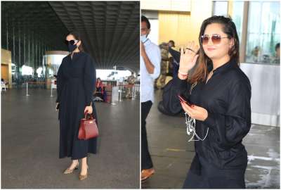 प्रेग्नेंसी की अफवाहों पर सफाई देने के बाद बॉलीवुड अभिनेत्री सोनम कपूर ब्लैक कलर की लॉग ड्रेस में गॉगल्स के साथ मुंबई एयरपोर्ट पर स्पॉट हुईं। वहीं बिग बॉस सीजन 13 से सुर्खियां बटोर चुकीं रश्मि देसाई भी मुंबई एयरपोर्ट पर स्टाइलिश लुक में एयरपोर्ट पर दिखीं। मीडिया को देखते ही रश्मि ने सबको वेव भी किया।&amp;nbsp;